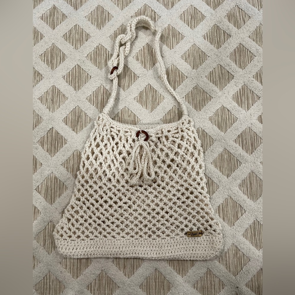 Hand Crocheted Drawstring Bag